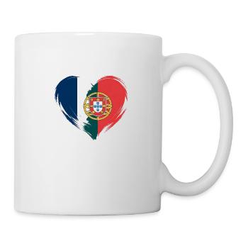 France Portugal Flag Coeur - Mug blanc - blanc - Droite