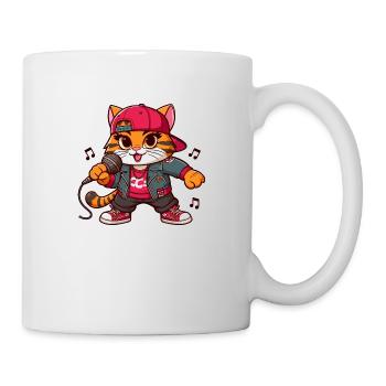 Forced Cat : chanteur de hip-hop - Mug blanc - blanc - Droite