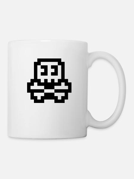 8bit cute skull - Mug - white