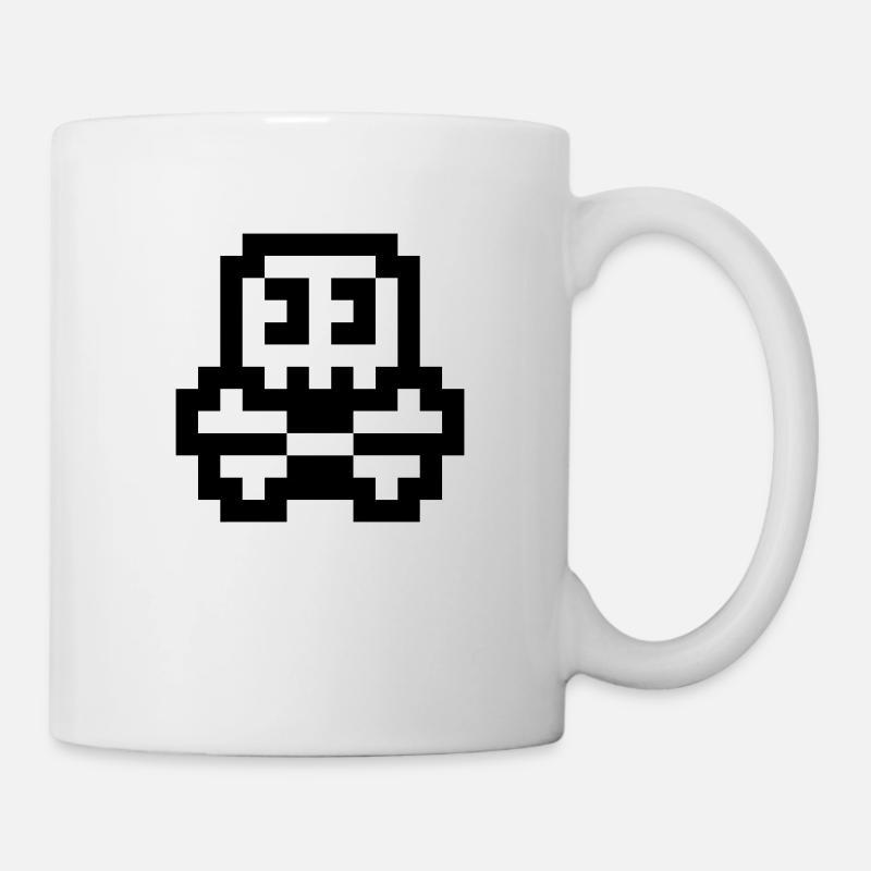 8bit cute skull - Mug - white