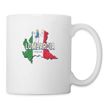 Lombardei Italien Retro Region Landkarte Souvenir - Tasse - Weiß - Rechts