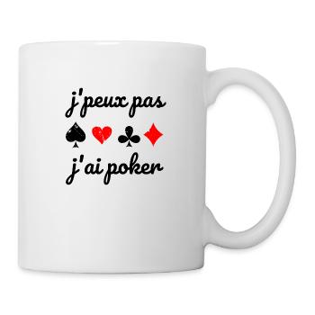 I can't I have Poker Card Game Humor - Tasse - Weiß - Rechts