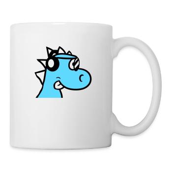 Cool DJ Dino Face Dinosaure Tête de fête Fun - Mug blanc - blanc - Droite
