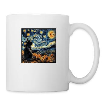 Black cat halloween pumpkin - Mug - white - Right