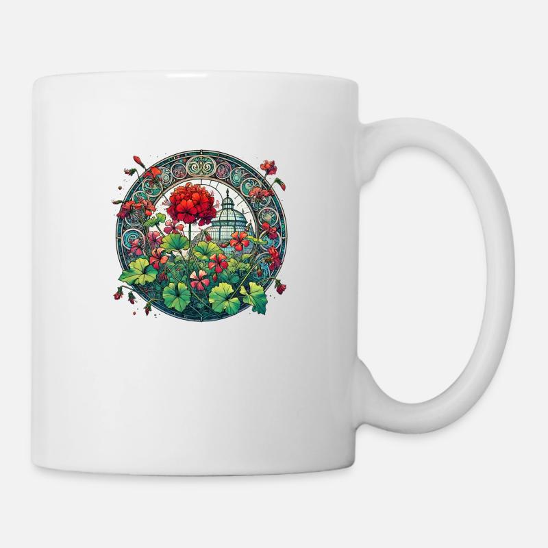 Geranien - Tasse - Weiß