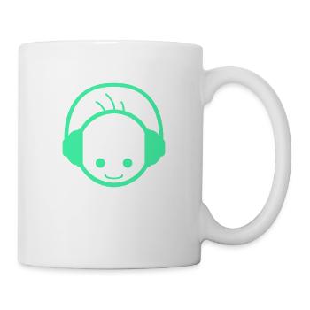 DJ Head Cool Party Club Music Disco Fun Face - Mug - white - Right