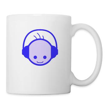 DJ Head Cool Party Club Music Disco Fun Face - Mug - white - Right