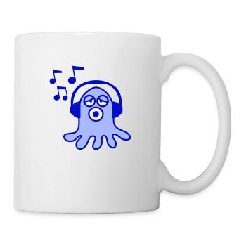 Cute octopus octopus octopus squid listening to loud music - Mug - white - Right