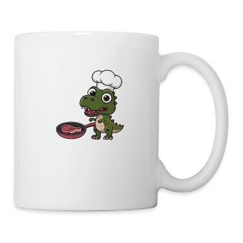 T-Rex Dinosaur Kids Tshirt - Mug - white - Right