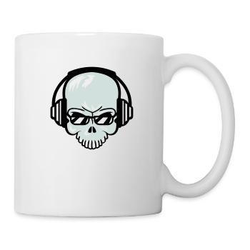 Schädel Skelett Totenkopf Horror Halloween Kopf - Tasse - Weiß - Rechts