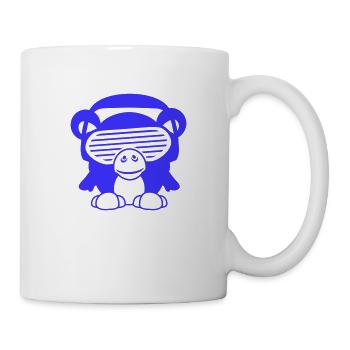 Affe DJ Cool Schimpanse Äffchen Musik Hören Spaß - Tasse - Weiß - Rechts