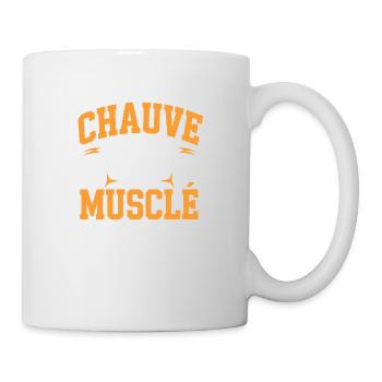 Chauve mais musclé - Mug blanc - blanc - Droite