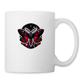 Red and Black Cosmic Moth - Celestial Mystical - Mug - white - Right