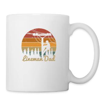 Funny Lineman Dad | Electric Cable Lineman Fathers - Mug blanc - blanc - Droite