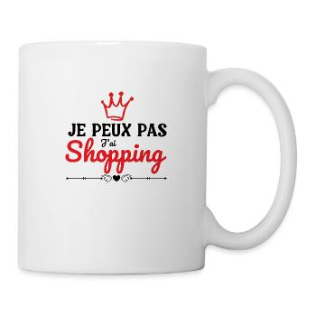 Ich kann nicht einkaufen gehen - Tasse - Weiß - Rechts