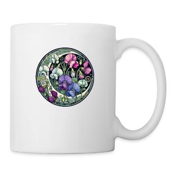 Pois de senteur violets - Mug blanc - blanc - Droite