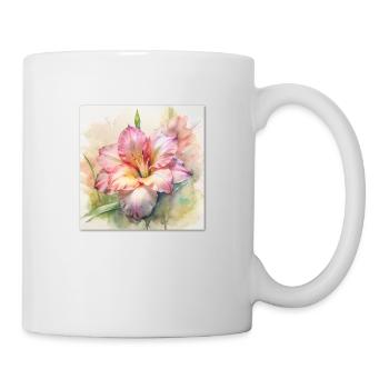 Blume in Aquarell - Tasse - Weiß - Rechts