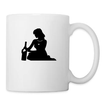 Silhouette Frau Drinking - Tasse - Weiß - Rechts