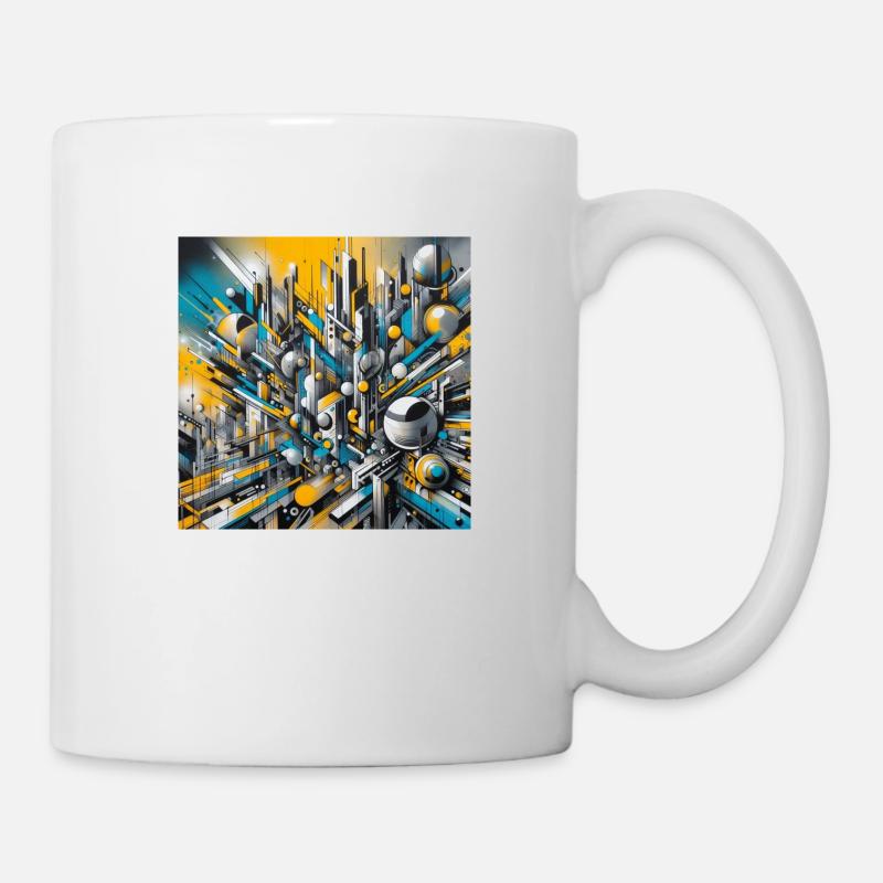Abstrait jaune - Mug blanc - blanc