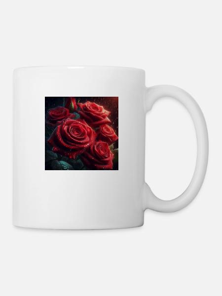 Pluie de rose - Mug blanc - blanc