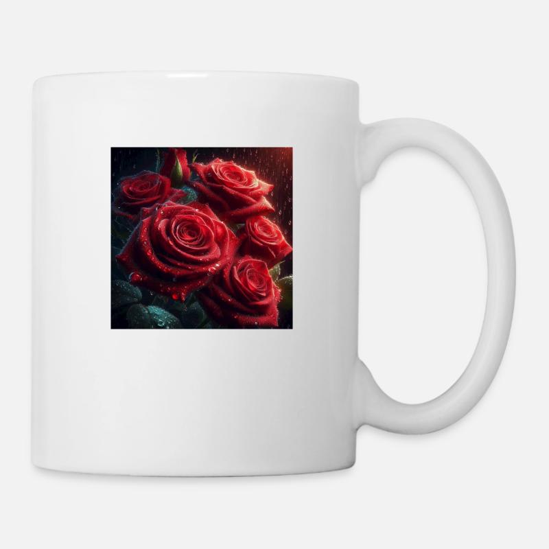Pluie de rose - Mug blanc - blanc
