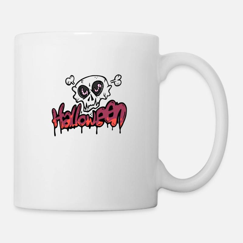 Spooky skull for Halloween - Mug - white