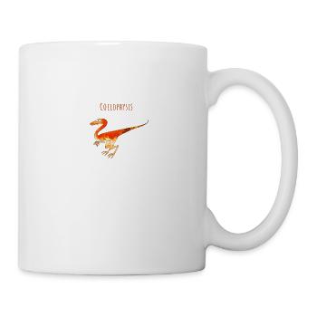 Lustige Illustration eines Coelophysis-Dinosauriers - Tasse - Weiß - Rechts