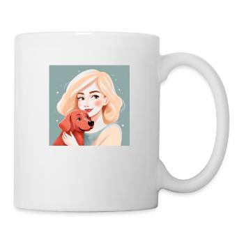 Girl with dog - Tasse - Weiß - Rechts