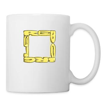 Rotes Quadrat - Tasse - Weiß - Rechts
