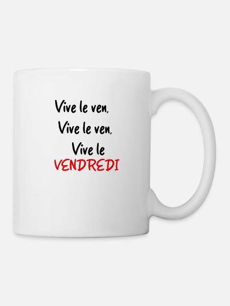 vive le VENDREDI - Mug blanc - blanc