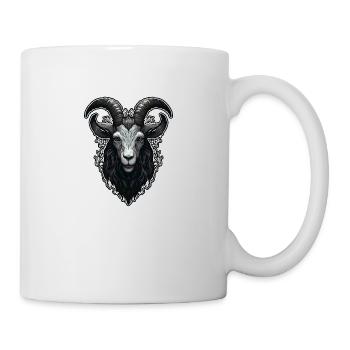 Tatouage chèvre en métal noir - Mug blanc - blanc - Droite