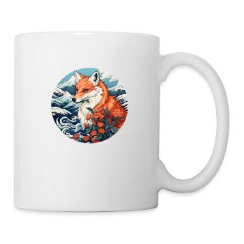 Fox wave Ukiyo-e Hokusai - Mug - white - Right
