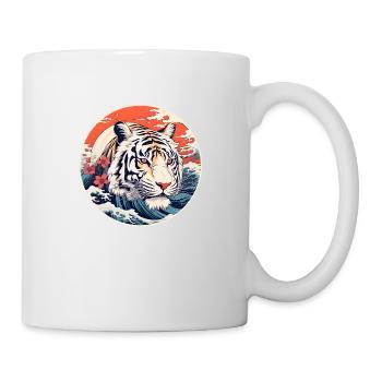 White tiger wave Ukiyo-e Hokusai - Mug - white - Right