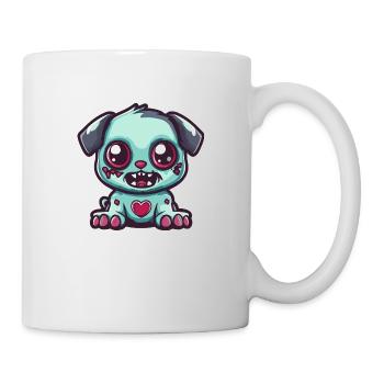 Hund Halloween Zombie Baby - Tasse - Weiß - Rechts