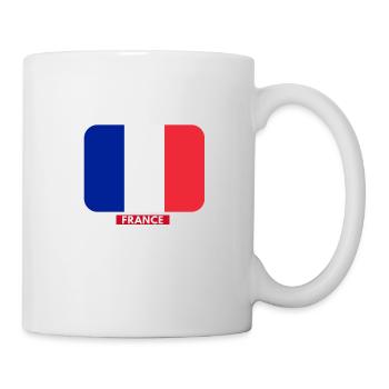 FRANKREICH Flagge und Emblem von Frankreich. Ertragen - Tasse - Weiß - Rechts