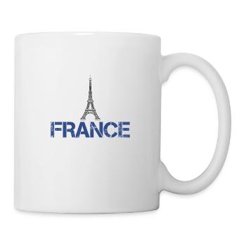 FRANKREICH Flagge und Emblem von Frankreich. Ertragen - Tasse - Weiß - Rechts