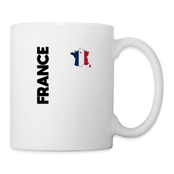 FRANKREICH Flagge und Emblem von Frankreich. Ertragen - Tasse - Weiß - Rechts