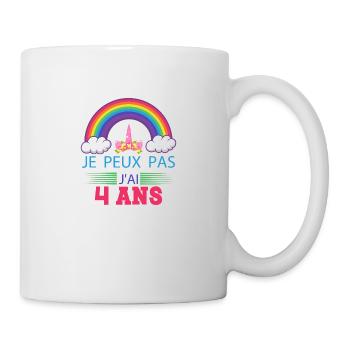 Ich kann nicht, ich bin 4 Jahre alt - Tasse - Weiß - Rechts