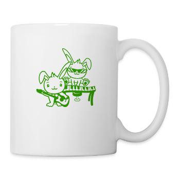 2 Bunnies Friends Guitar Keyboard Rabbit Band - Mug - white - Right