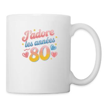 J'adore les années 80 - Mug blanc - blanc - Droite