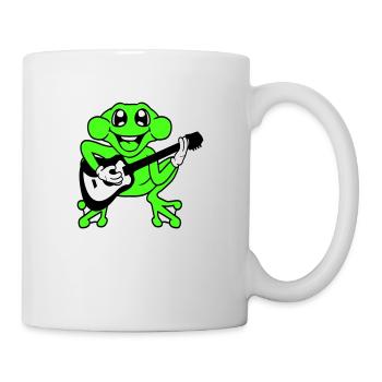 Frosch Fröschchen Spielt Gitarre Musik Gitarrist - Tasse - Weiß - Rechts