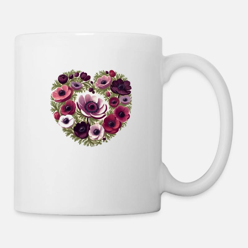 Lila Anemone - Tasse - Weiß
