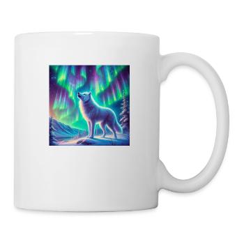 Wolf Aurora Borealis - Tasse - Weiß - Rechts