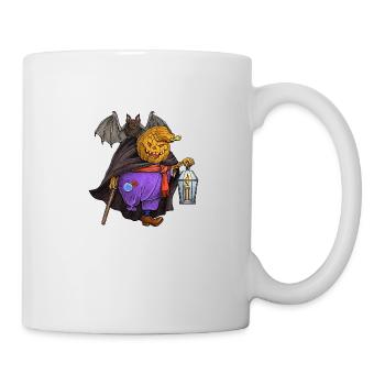 Pumpkin with the bat. A fun Halloween - Mug - white - Right