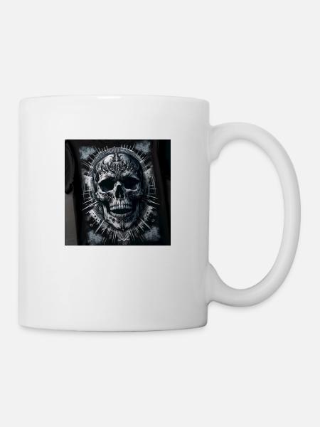 T-shirt mit Totenkopf - Tasse - Weiß