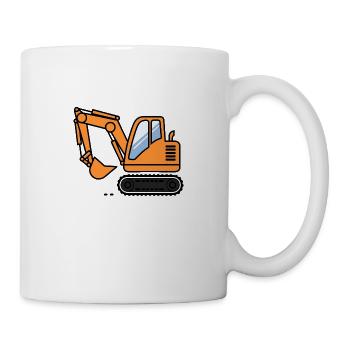 Gelbe Schaufel - Tasse - Weiß - Rechts