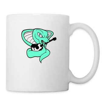 Evil Cobra Snake Playing Tongue Guitar Guitarist - Mug - white - Right