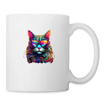 Cool Cat - Neon Vibes - Tasse - Weiß - Rechts