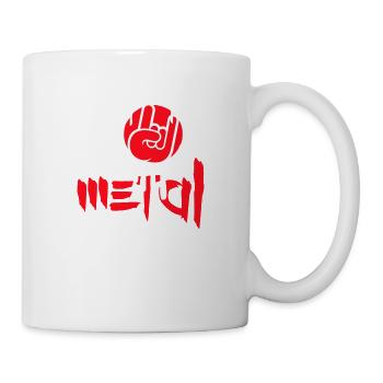 J’aime Heavy Metal Hard Rock Musique Main Geste Coeur - Mug blanc - blanc - Droite