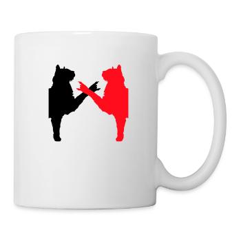2 Cats Heavy Metal Hand Gesture Music Pet Team - Mug - white - Right